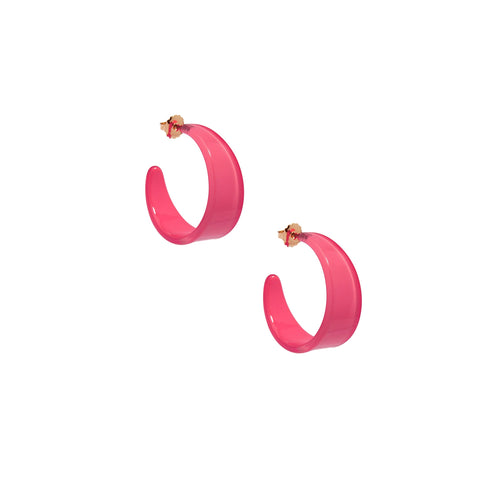 Zenzi Resin Hoop Earrings Hot Pink