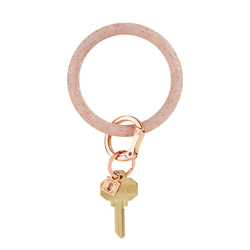 Big O Silicone Key Ring: Rose Gold Confetti