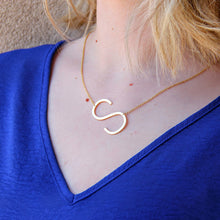 CAI Large Sideways Initial Necklaces Gold