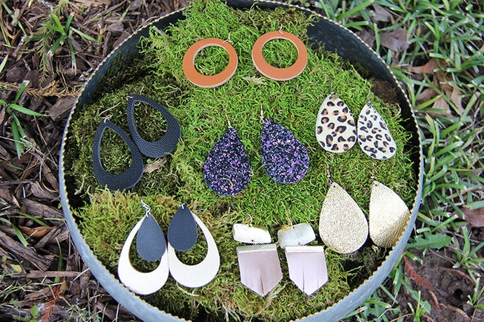 Entire Stock Leather Earrings $10
