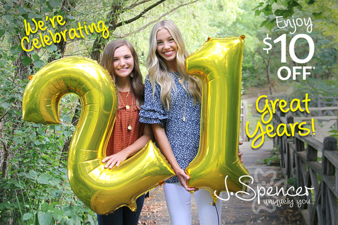 Celebrating 21 Years with $10 Savings
