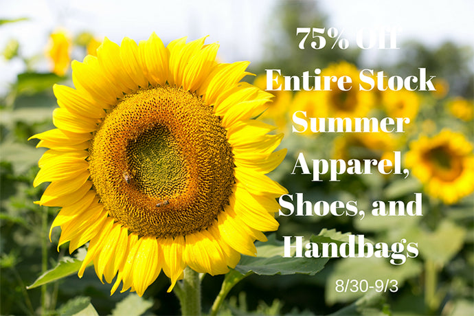 Entire Stock Summer Apparel 75% Off