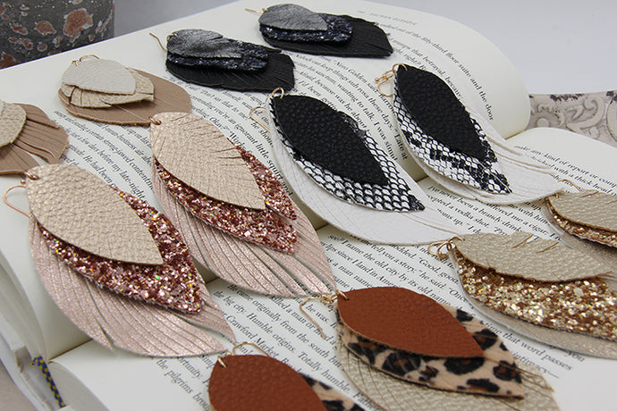 Layered Leather Earrings only $10