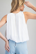 ee:some Solid Sleeveless Gathered Blouse in Off White
