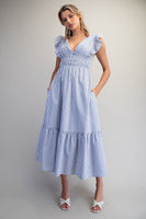 ee:some Striped Back Tie Maxi Dress