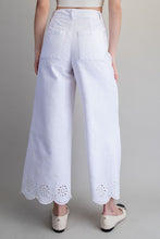 ee:some Soft Washed Eyelet Hem Pants in Off White