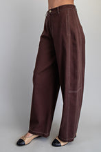 ee:some Mineral Washed Barrel Pants in Oak Brown