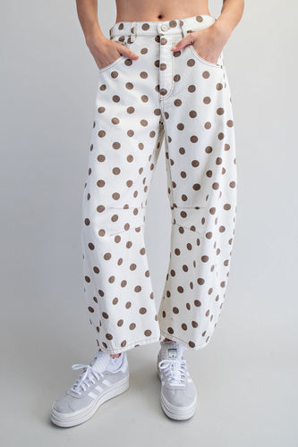 ee:some Mineral Washed Polka Dot Barrel Pants