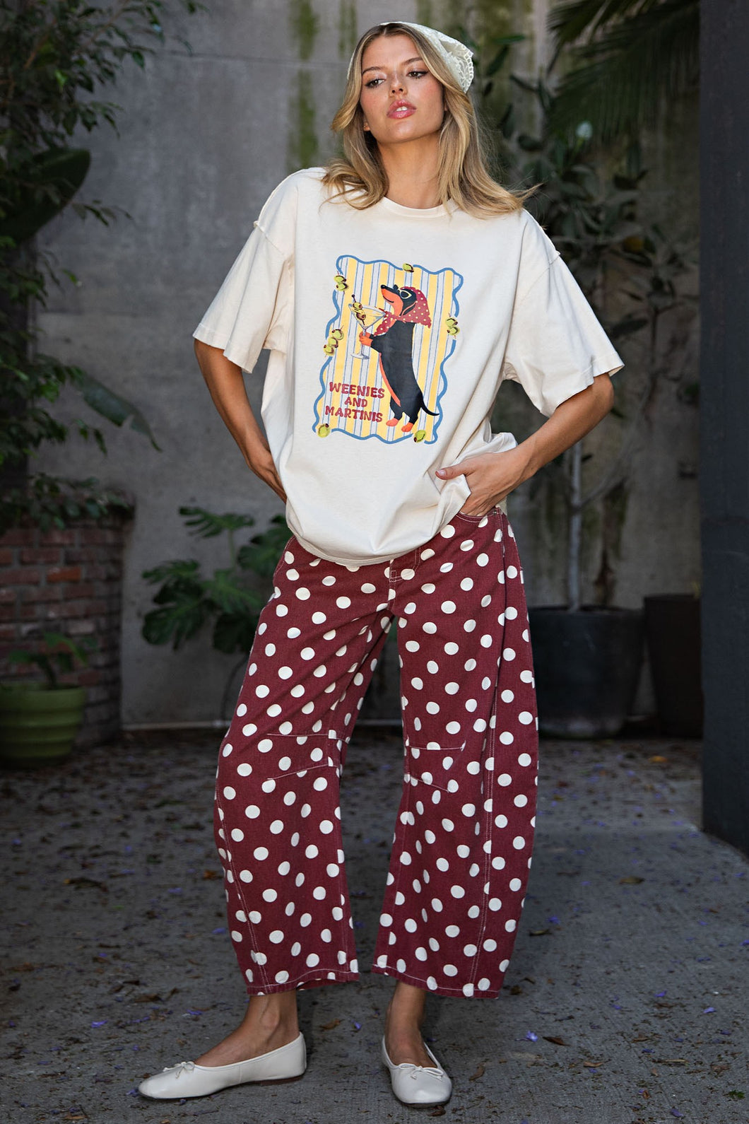 ee:some Soft Washed Weenies Graphic Top in Bone