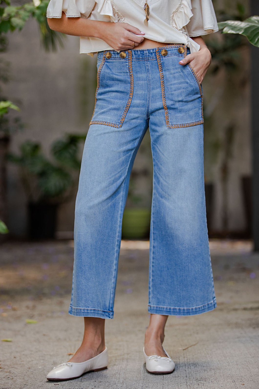 ee:some Whipstitch Pocket Cropped Pants