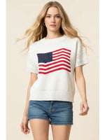 PINCH American Flag Graphic Knitted Sweater Top