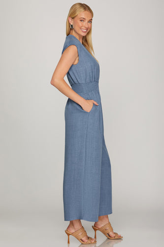 She & Sky Front Zip Jumpsuit with Pockets