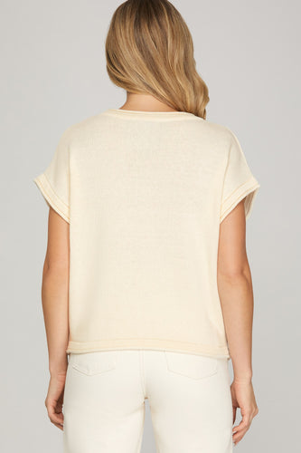 She + Sky Lemon Print Sweater