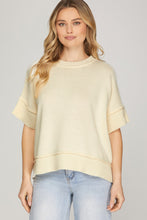She + Sky Half Sleeve Sweater Top in Cream