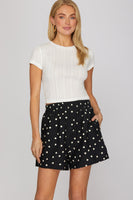 She + Sky WOVEN POLKA DOT PRINT SHORTS WITH POCKETS