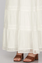 She + Sky Tiered Lace Maxi Skirt in Off White