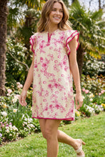She & Sky Ruffle Sleeve Mini Dress in Fuchsia