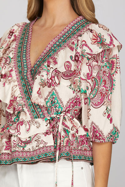 She + Sky Emory Top in Fuchsia