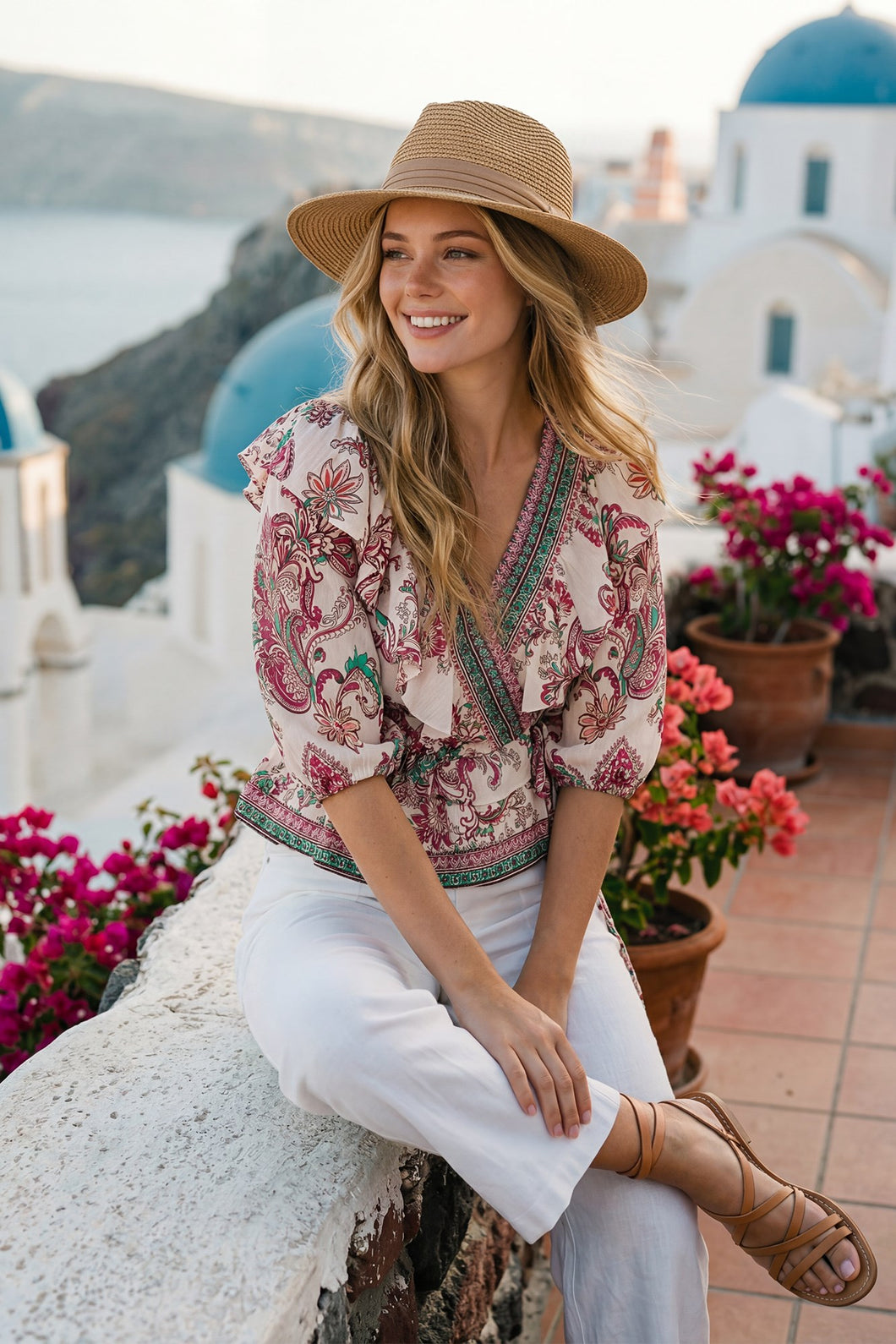 She + Sky Emory Top in Fuchsia