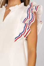 She + Sky Ruffle Sleeve Top