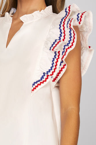 She + Sky Ruffle Sleeve Top
