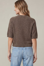She + Sky Short Sleeve Sweater Top in Brown