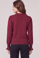 She + Sky Long Sleeve Ruffled Sleeve Sweater