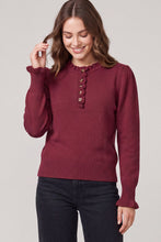 She + Sky Long Sleeve Ruffled Sleeve Sweater
