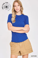 UMGEE PULSEKNIT Second-Skin Crew Neck Tee in Sapphire
