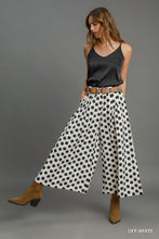 Umgee Playful Polka Wide Leg Pants in White with Black