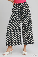 Umgee Playful Polka Wide Leg Pants in Black with White