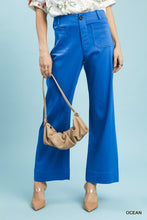 Umgee Button Stretched Pants in Ocean Blue