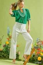 Umgee Button Stretched Pants in Off White