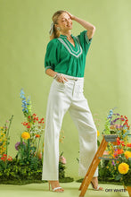Umgee Button Stretched Pants in Off White
