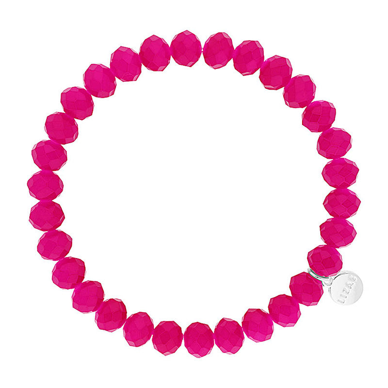 Lizas Clarksville 8mm Crystal Bracelet- Pink