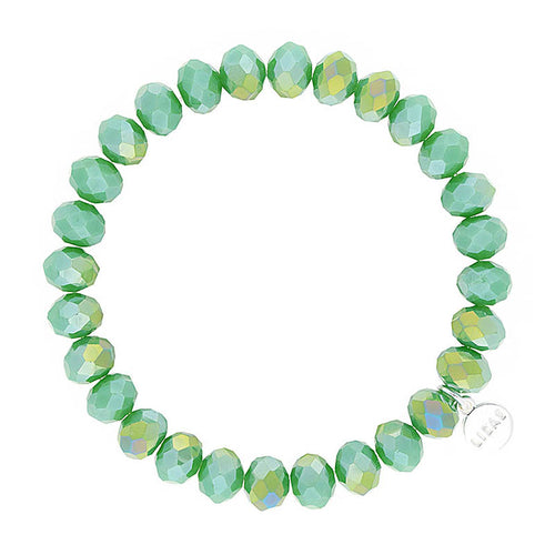 Lizas Clarksville 8mm Crystal Bracelet- Fir Green