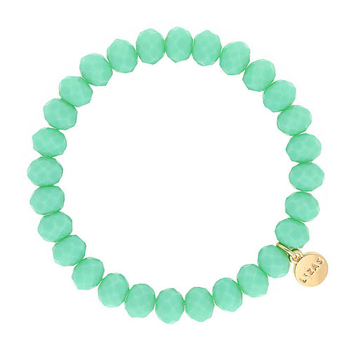 Lizas Clarksville 8mm Crystal Bracelet- Mint