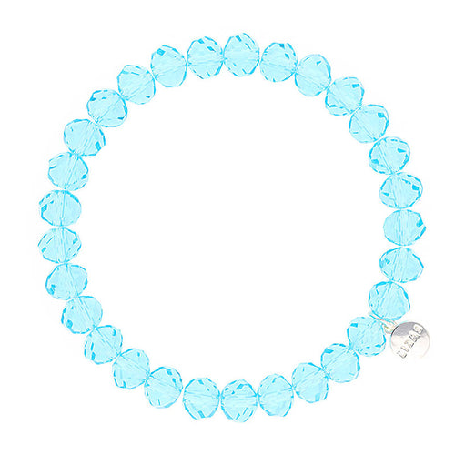Lizas Clarksville 8mm Crystal Bracelet- Ice Blue