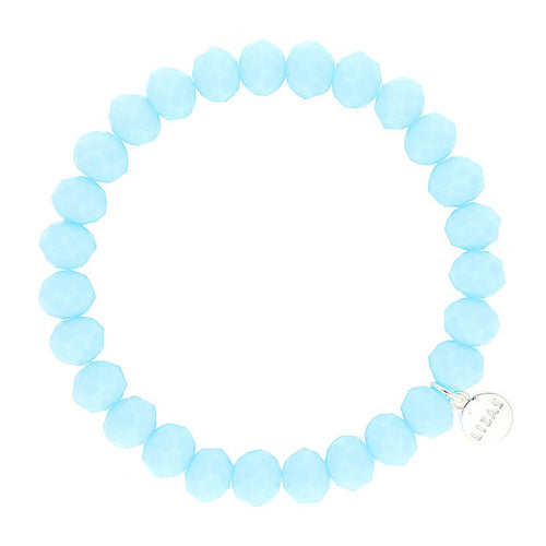 Lizas Clarksville 8mm Crystal Bracelet- Soft Blue