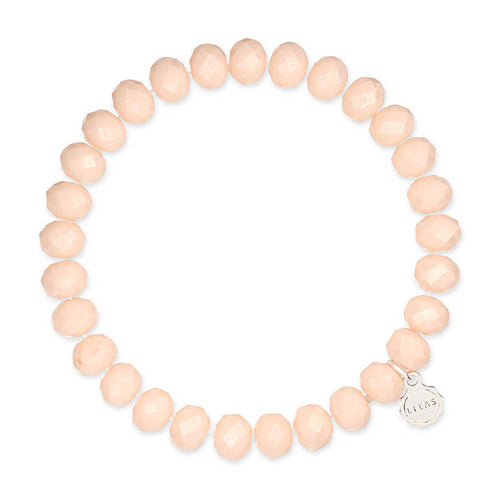Lizas Clarksville 8mm Crystal Bracelet- Light Peach