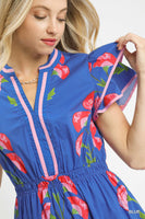 Umgee Blossom Meadow Print Midi Dress