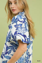 UMGEE Lush Blossom Print Top in Blue