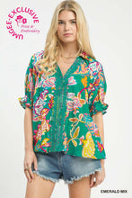 Umgee Paisley Boho Top in Emerald Green