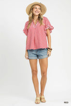 Umgee Gingham Ruffle Top