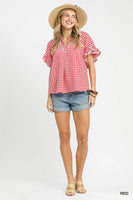 Umgee Gingham Ruffle Top