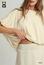 UMGEE BAMBOO FIBER Double Lined Bubble Sleeve & Hem Top in Ivory