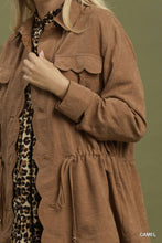 Umgee Utility Scallop Trim Jacket in Camel