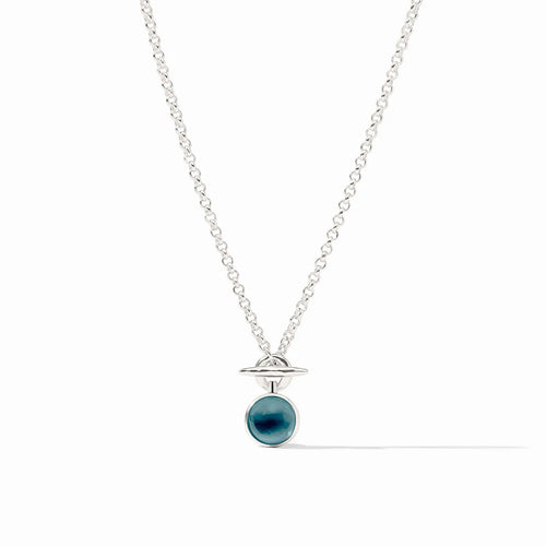 Julie Vos Solara Solitaire Necklace- Iridescent Montana Blue