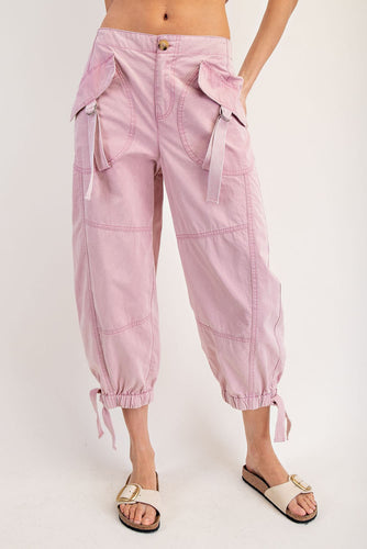 ee:some Flap Pocket Cargo Jogger Pants in Vintage Rose