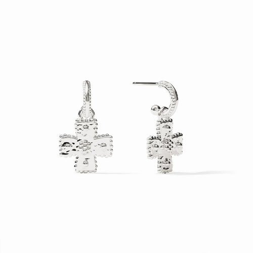 Julie Vos Canterbury Hoop and Charm Earring Silver